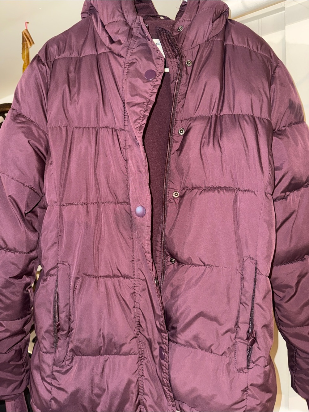 Amazon Women's Quilted Puffer Jacket in Plum Purple